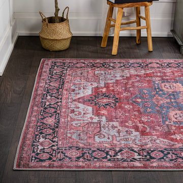 Maris Ornate Medallion Washable Area Rug